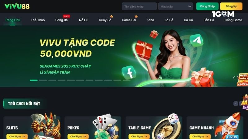 Giao diện nhà cái VIVU88