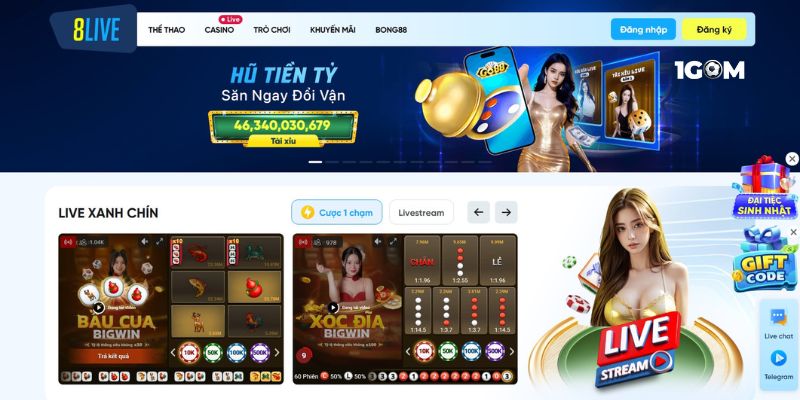 Nhà cái 8LIVE đang rất hot