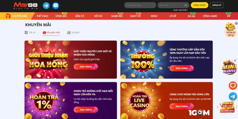 Nhà cái mang đến khuyến mãi ấn tượng