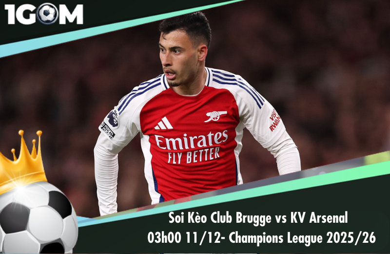 Đội hình dự kiến trước trận Club Brugge KV vs Arsenal